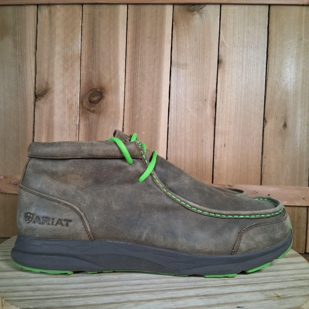 Ariat‎ Spitfire Chukka Shoes Mens 12 46 Brown Leather Moccasin Casual Comfort
